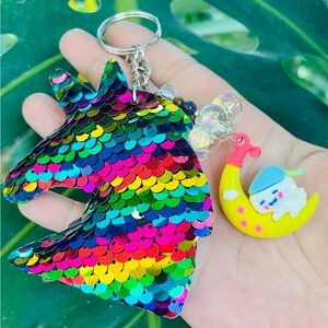 Colorful Unicorn Sequin Keychain